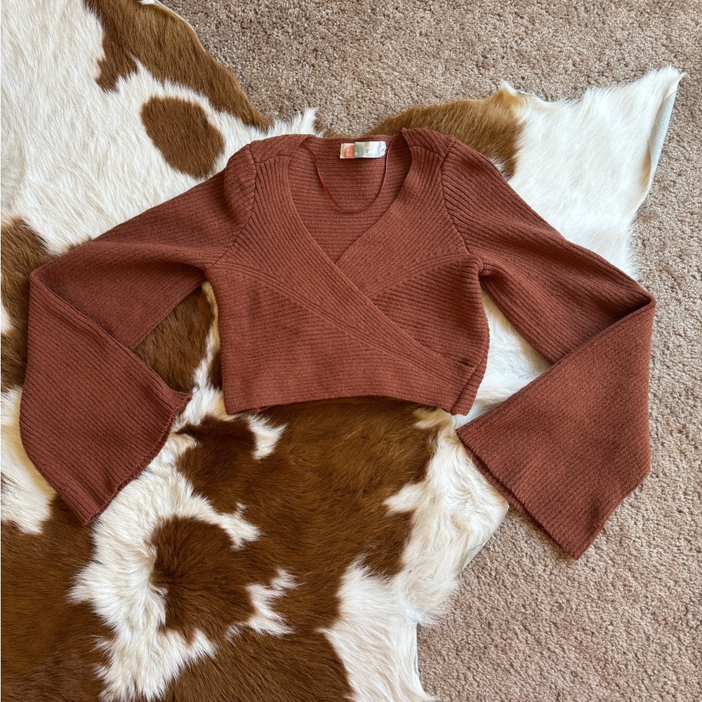 Free People Beach Riley Faux Wrap Sweater - Picture 2 of 6
